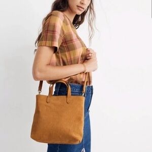 Madewell Mini Suede Corduroy Bag in Marigold